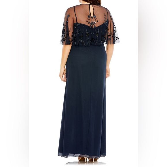 Mac Duggal NWT Plus Size Sleeveless Gown in Midnight Blue Size 20W - Picture 2 of 3